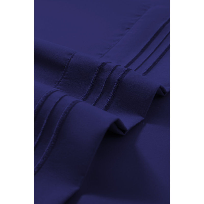 Ensemble de draps en rayonne , Bleu marine, Ensemble de draps pour lit simple TG + un drap-hou