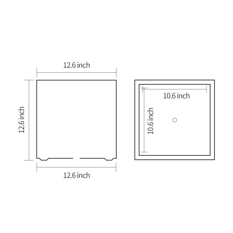 Pot de fleurs en béton Nidorf, H 12,6 po x l 12,6 po x P 12,6 po, Patiné