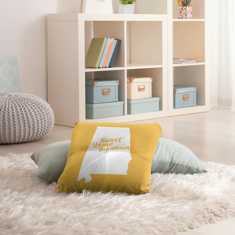 Housse de coussin et insert, H 28 po x l 28 po, Tuscaloosa, Jaune