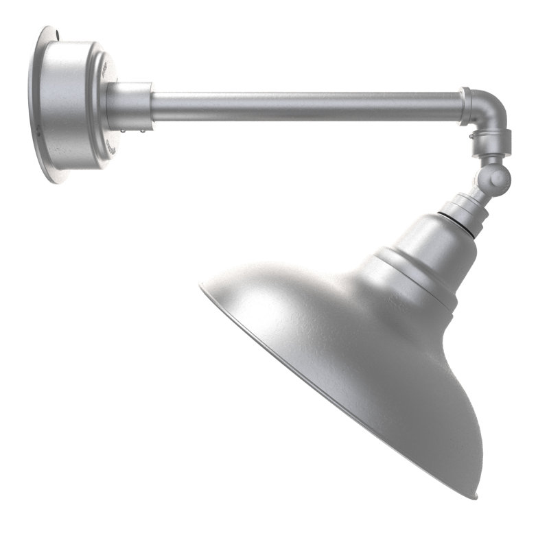 Luminaire de grange d'extérieur à DEL Adesh, Argent galvanisé