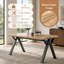 Ensemble de table de salle à manger 63 po pour 4 personnes, table de salle à manger rectangulaire en grain de bois-1919980013-1919980010