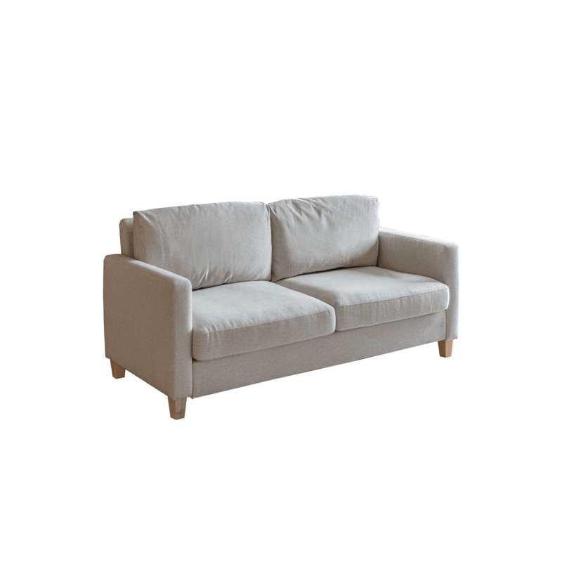 Aharshi Square Arm Sofa, 3, Sand, Brown