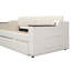 Lit de jour simple sans sommier avec rangement - gigogne tapissier beige