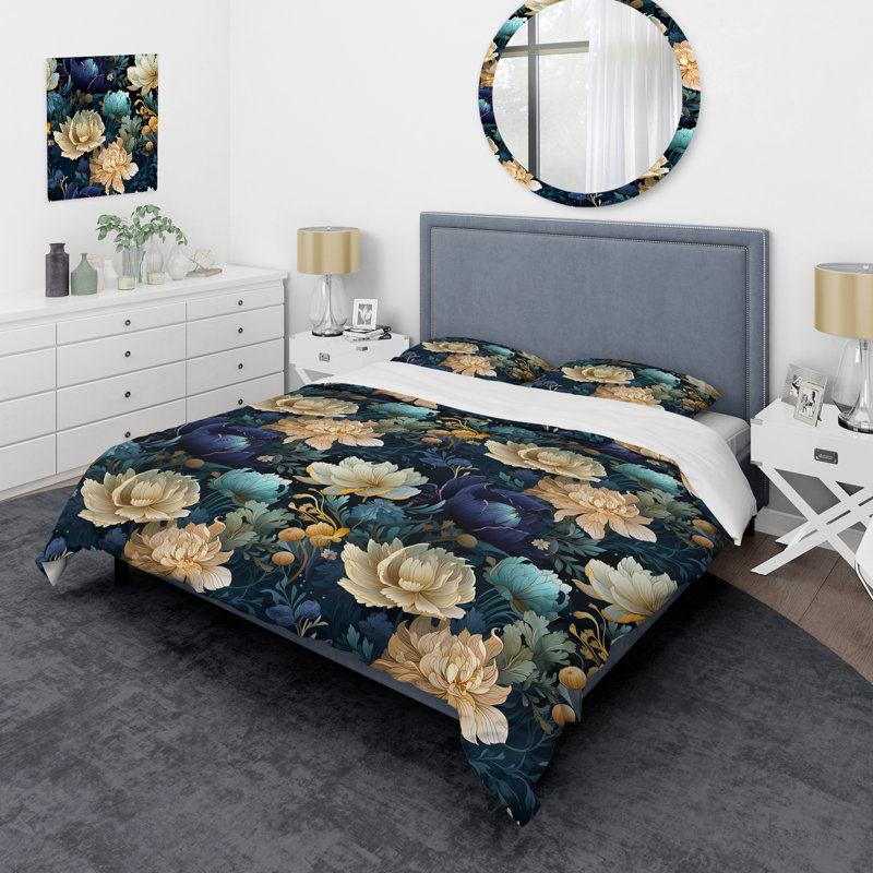 Ensemble de housse de couette Deep Emerald, Housse de couette pour très grand lit et 2 très