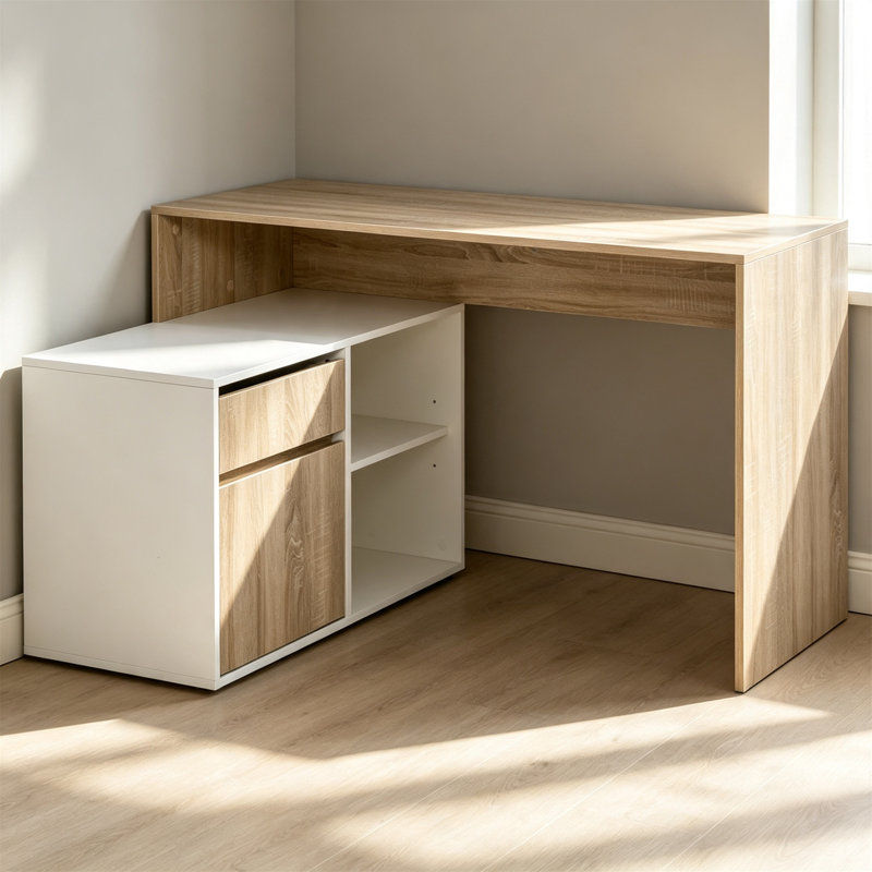 L-Shaped MDF Computer Desk