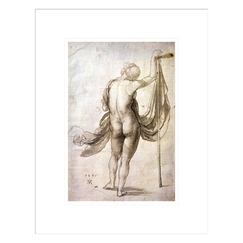 «Nude Study» par Albrecht Dürer - reproduction d'art numérique encadrée, H 16,75 po x l 13,14 po