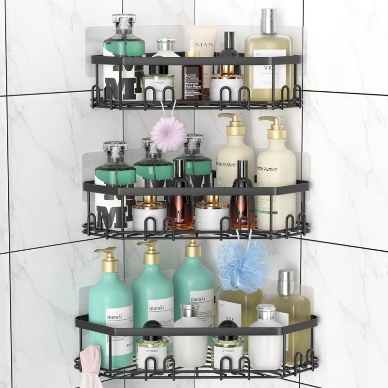 Merrionette Stainless Steel Shower Caddy, Black