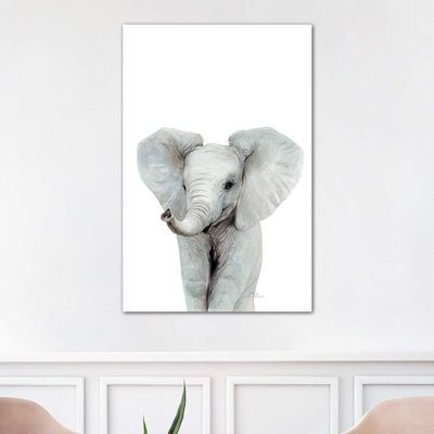 Baby Elephant 1 Piece Wrapped Canvas Painting
