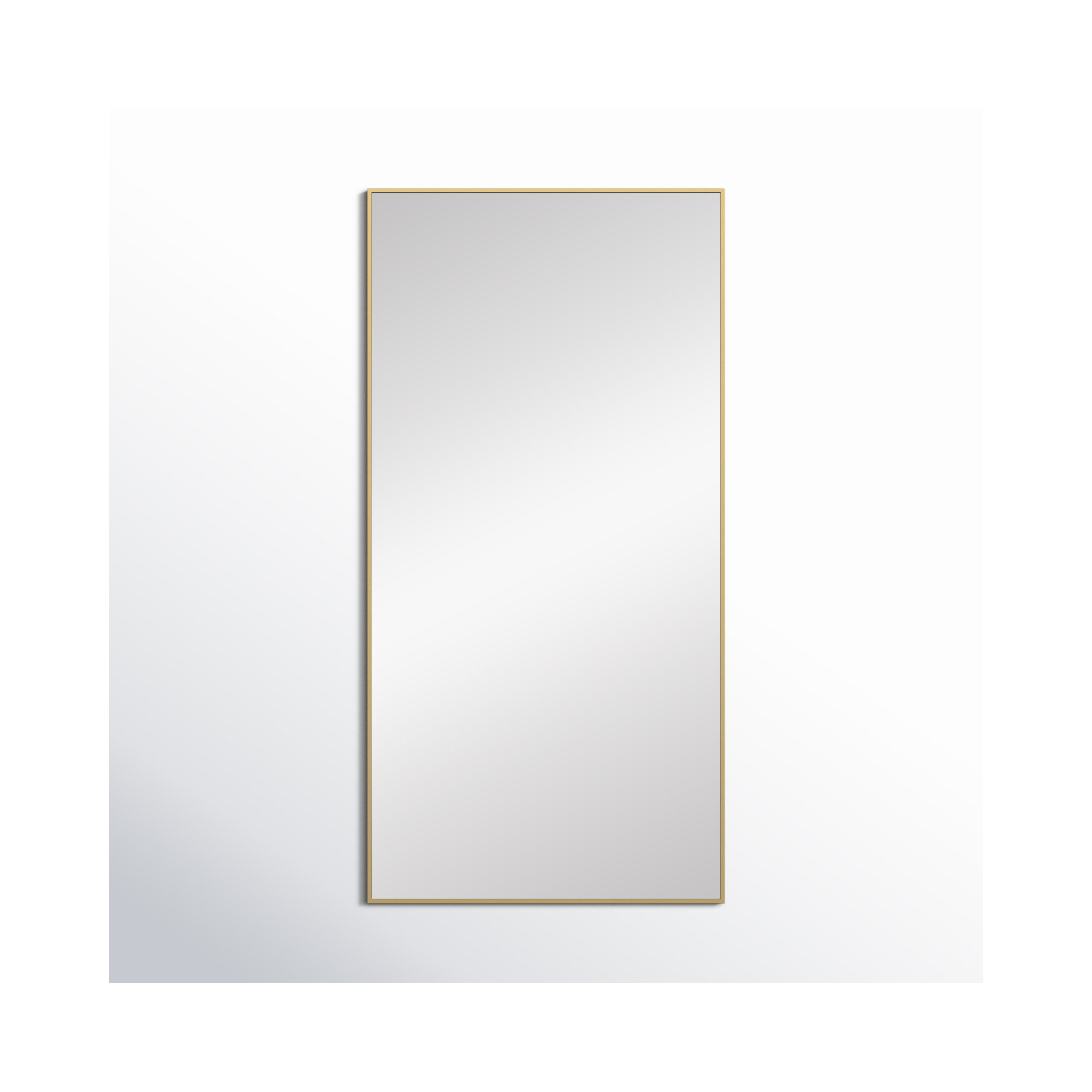Sabine Metal Rectangle Wall Mirror, Brass, 72" x 36"
