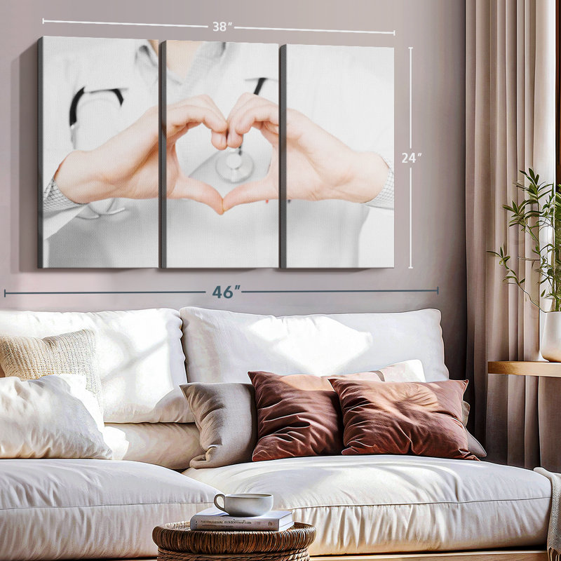Impression romantique sur toile, H 24 po x l 38 po x P 1,25 po