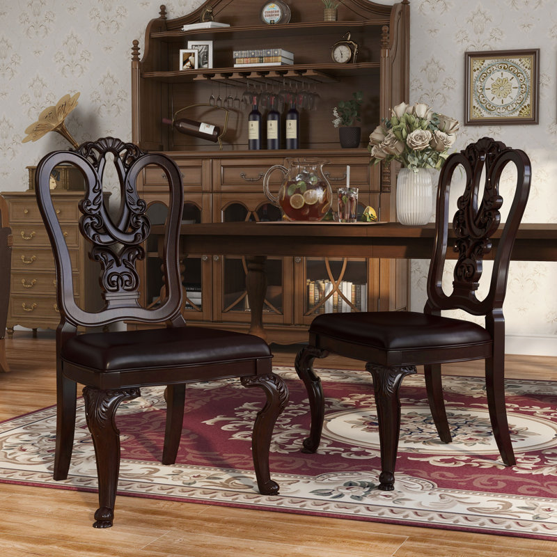 Palmyra Queen Anne Back Side Chair in Brown Cherry