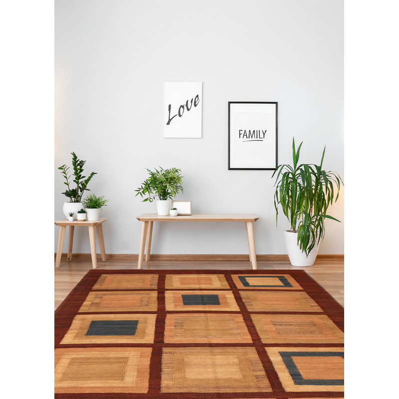 Ankim brun clair Kilim 6 pi 2 po x 12 pi 2 po