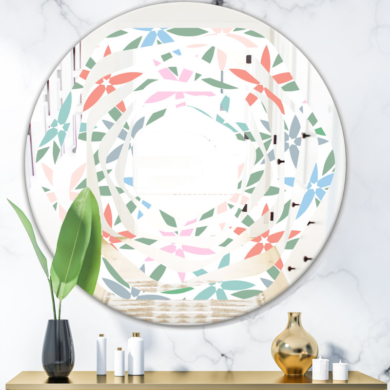 Miroir mural sans cadre abstrait, 23,6 po x 23,6 po