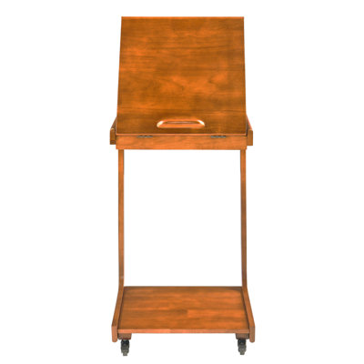Rolling Adjustable Bedside Table with Tilting Top, Mobile Sofa Side Table with Storage Shelf and Locking Casters, Wood Laptop Tray Table for Bedroom and Living Room