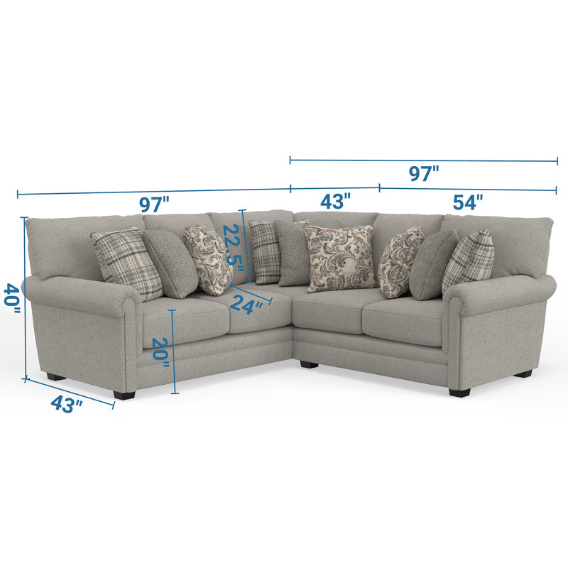 Emily - 2pc Sectional With Comfort Coil Seating And 9 Accent Pillows Included