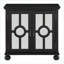 Armoires | Commode de rangement moderne avec portes miroir, fabrication en bois, finition noire antique, 28 po pour le salon | Traditionnel | Chambre à coucher