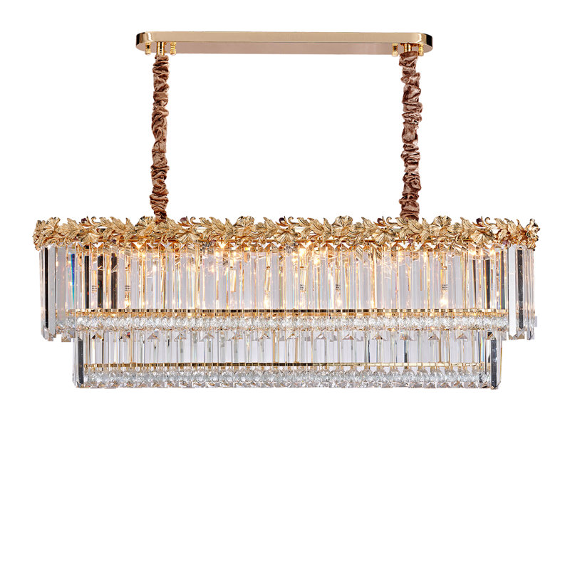 Marquise 16-Light Rectangular Chandelier - Gold