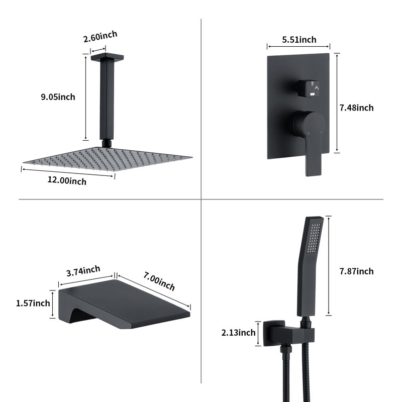All-In-One Kit with Rough in-Valve, Black