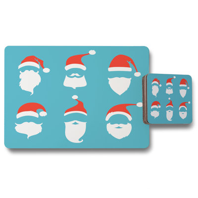 Frost Wood/Bamboo, Polyester No Pattern Rectangle Placemat, Coaster