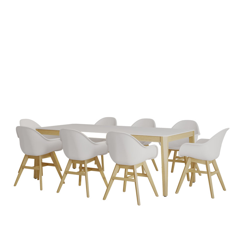 Pankau Solid Wood Solid Wood Top Four Leg Dining Set