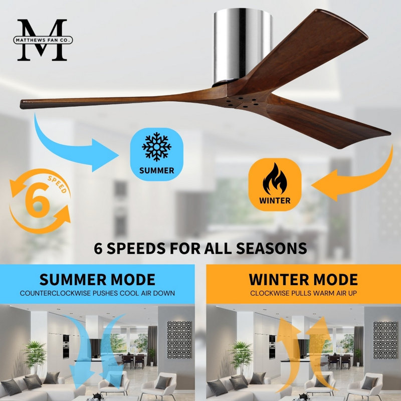 Irene Ceiling Fan, Polished Chrome, Walnut Tone, 60"