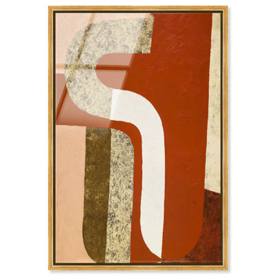 Estampe acrylique encadrée « Russet Arc », art abstrait moderne par Art Remedy, cadre doré, 16 x 24