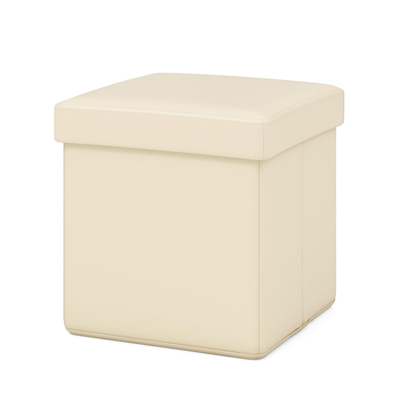Repose-pieds en cuir Ellasyn, Similicuir blanc