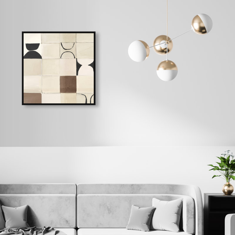 Boho Tiles Print by Oliver Gal, 21" H x 21" W, Black Floater Frame