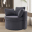 Chaise pivotante en tissu Teddy avec coussin de dossier et rangement caché pour le salon-451910320