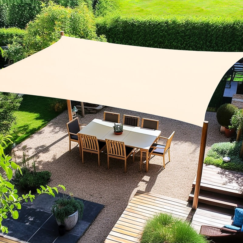 11'X24' Customize Rectangle Sun Shade Sail, Cream