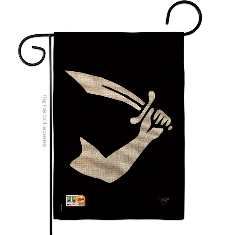 En toile jute 2 côtés 19 po x l 13 po thomas tew pirate drapeau de jardin