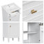 Meuble-lavabo autoportant compact de 20 po avec lavabo en céramique, armoire en bois d'hévéa massif avec tiroir inclinable, organisateur de porte intégré à 2 niveaux et tablette réglable (4 finitions disponibles)-129347243
