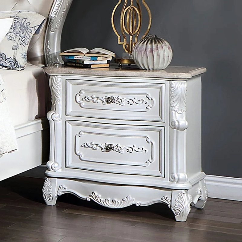 Table de chevet blanche Pearl