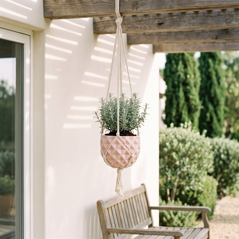 Odyssey Ceramic Hanging Planter, Pink