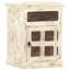 Armoire de chevet en bois de manguier massif blanc 15,7 po x 11,8 po x 19,7 po