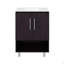 Meuble-lavabo autoportant en résine Conrad avec armoire à une porte et tablette ouverte