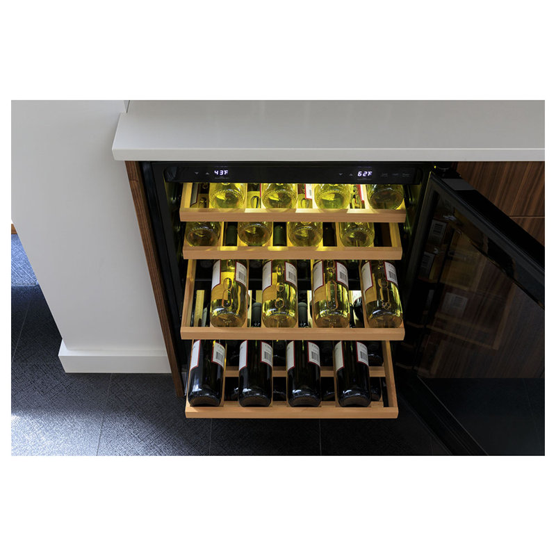 24 Bottle and 44 Can Dual Zone Convertible Wine Refrigerator
