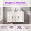 Armoire de salle de bain murale avec lavabo en céramique et style simple français-159901268