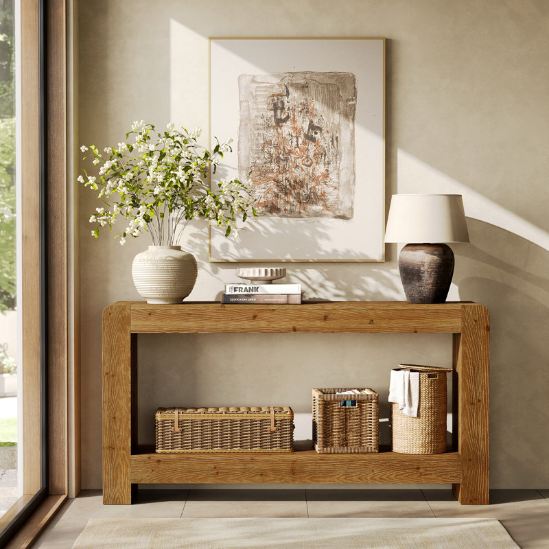 Table basse rectangulaire en bois massif, table de bout Mid-Century moderne pour le salon, appartement