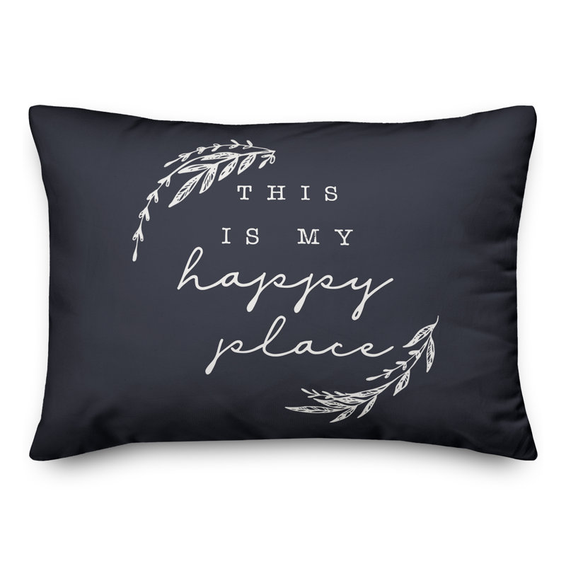 Outdoor Reversible Throw Pillow, H 18 po x l 25 po, Bleu marine