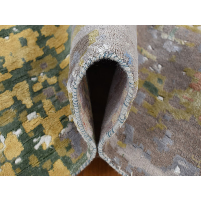 Très grand tapis noué à la main en mosaïque romaine en laine et soie 12 pi x 15 pi 278884B4F3EF4BC5A31B822134516FFF