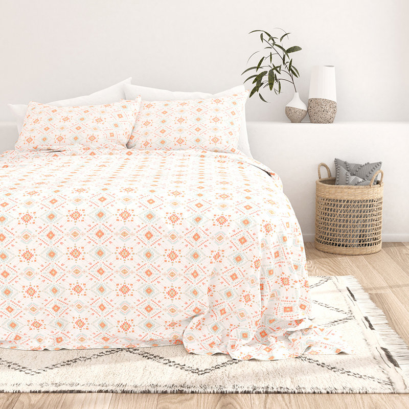 Aztec Dreams Twin Microfiber Sheet Set in Multicolor Print