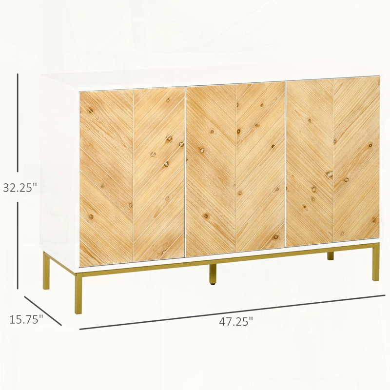 Buffet Buffet avec motif à chevrons et système d'ouverture par pression