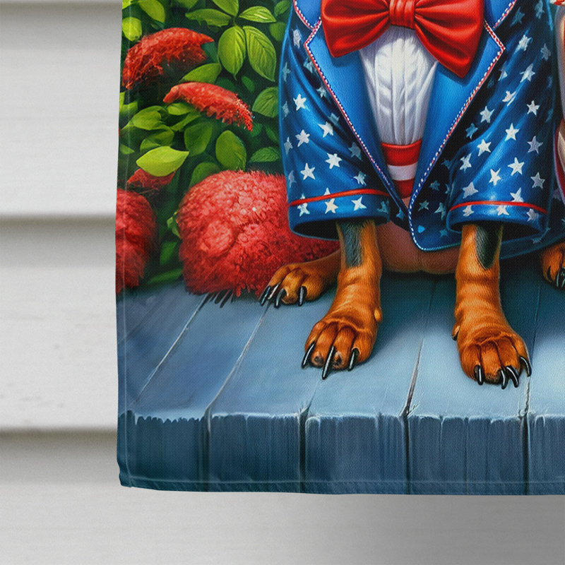 Drapeau «All American House», Étoile bleue / Pinscher miniature à rayures roug