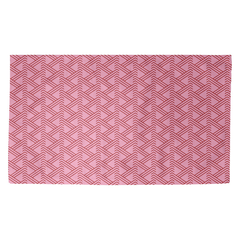 Tapis rose/rouge fait main, Rectangle 3 pi x 5 pi