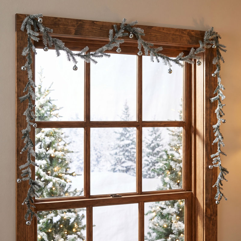 Tinsel Garland with Ball Ornaments