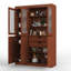 Vaisselier 100% bois massif 48,5 po avec verre givré, portes solides, 2 tiroirs et tablettes réglables-390565869