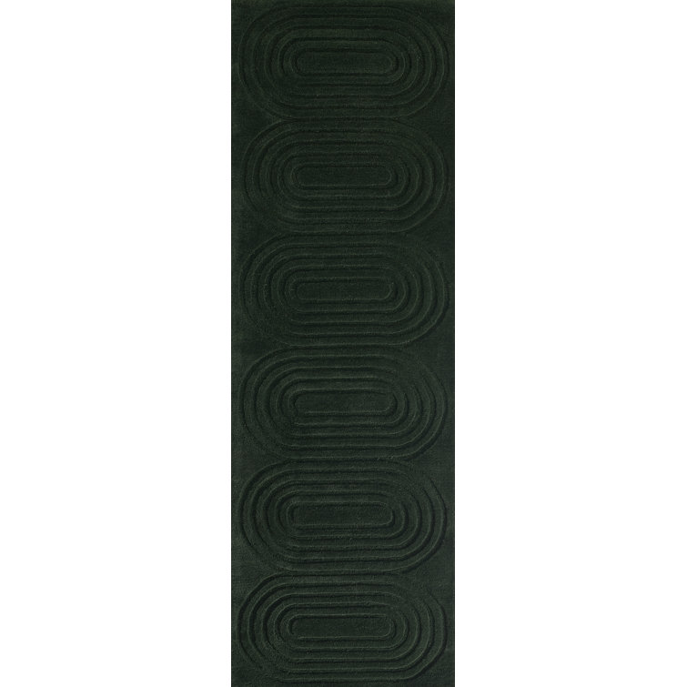 Tillie Hand Tufted Wool Green Geometric Area Rug