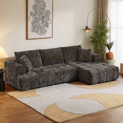 Canapé modulaire surdimensionné en L 108 po Chenille