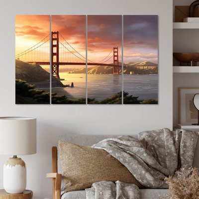Elyne - impression d'art mural californien - 4 panneaux